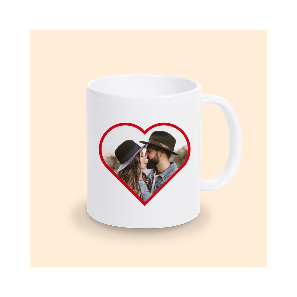 mug coeur photo