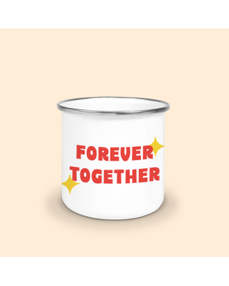 mug émaillé argent forever together