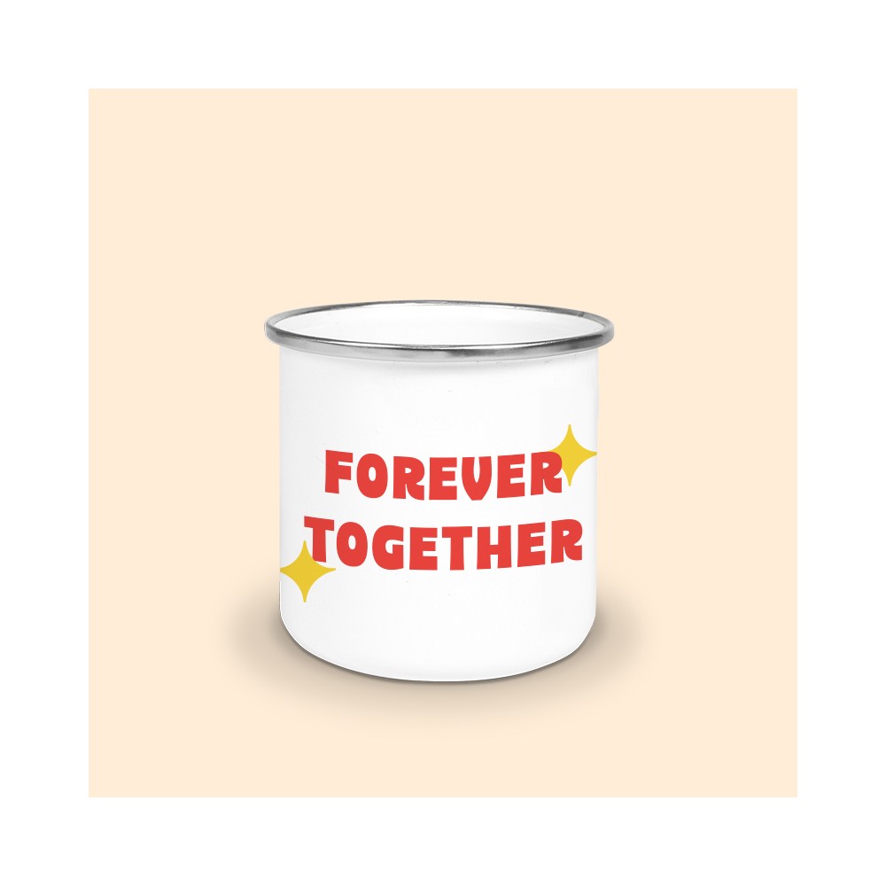 mug émaillé argent forever together