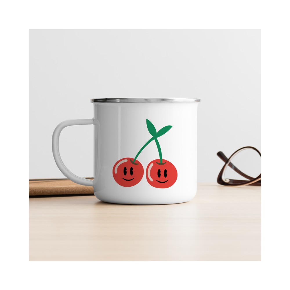 mug émaillé argent forever together