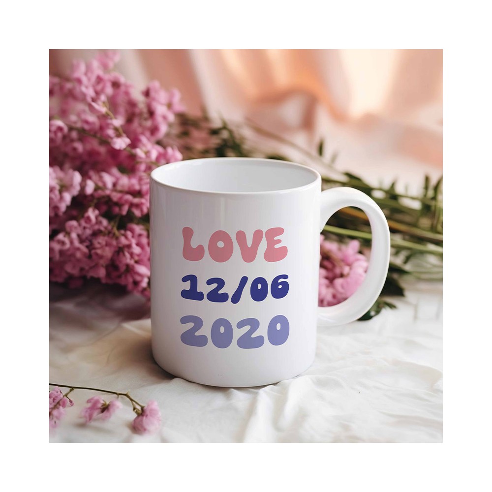 mockup mug disco couple personnalisé