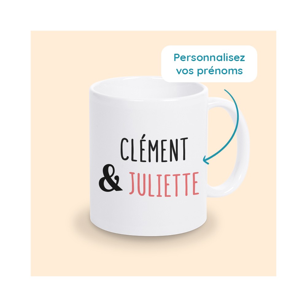 mug prénoms couple personnalisé