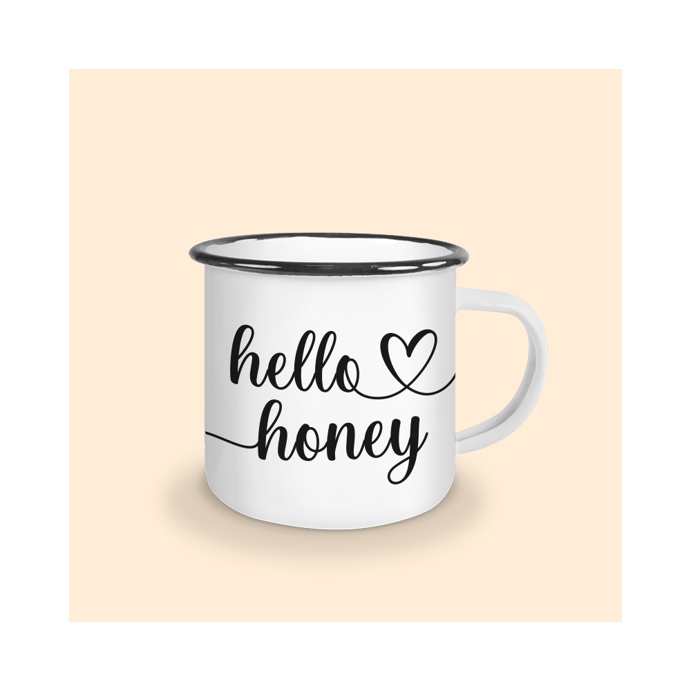tasse émaillée hello honey