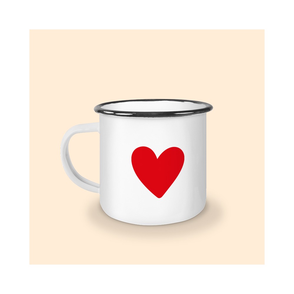 tasse émaillée coeur