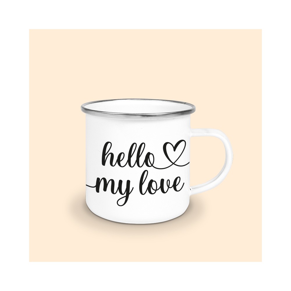 mug émaillé hello my love