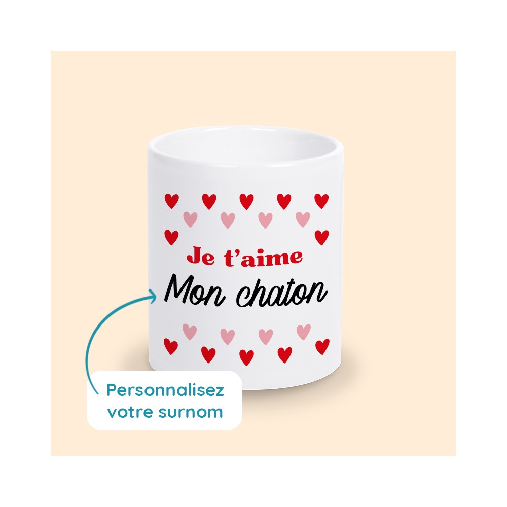 mug je t'aime personnalisé