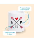 mug flèches initiales personnalisé