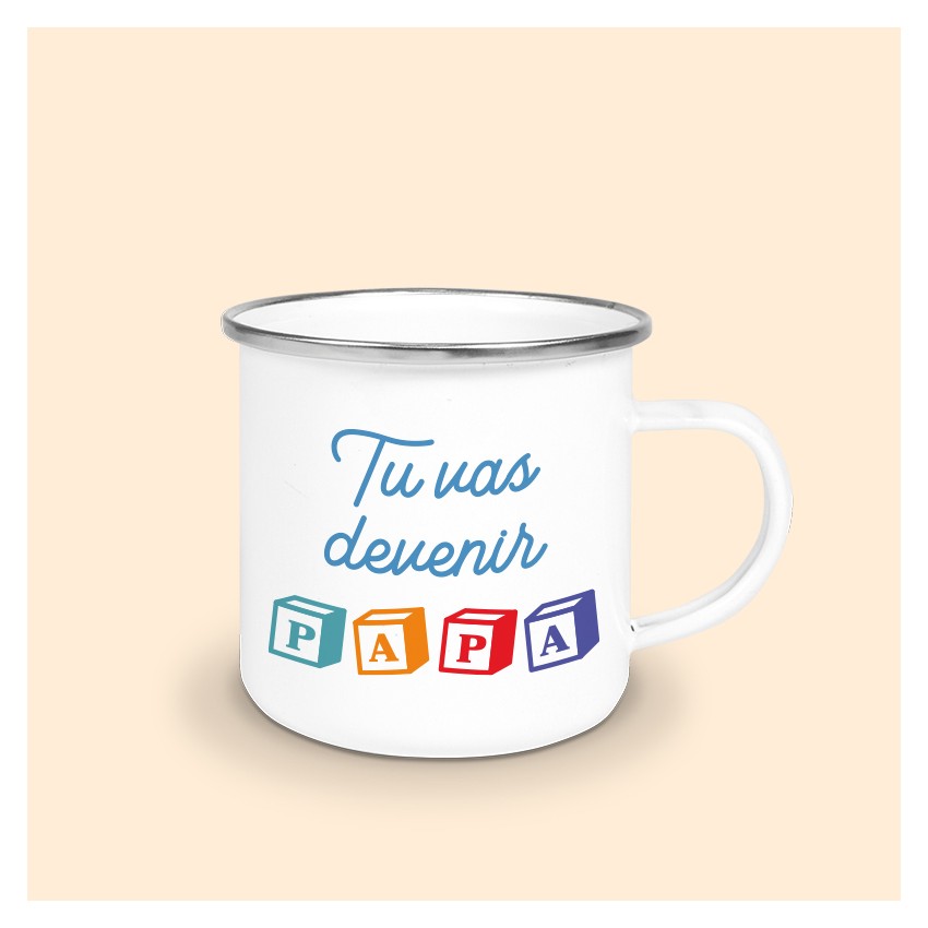 mug émaillé tu vas devenir papa