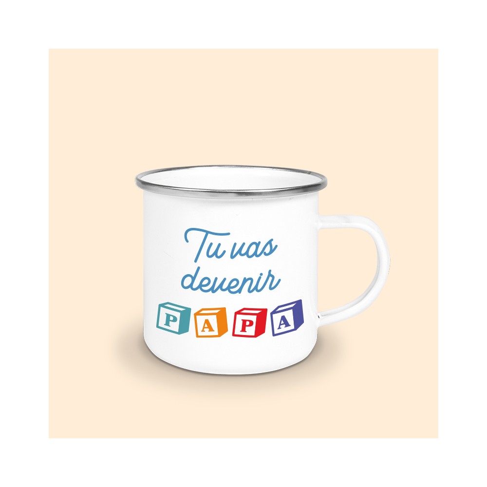 mug émaillé tu vas devenir papa