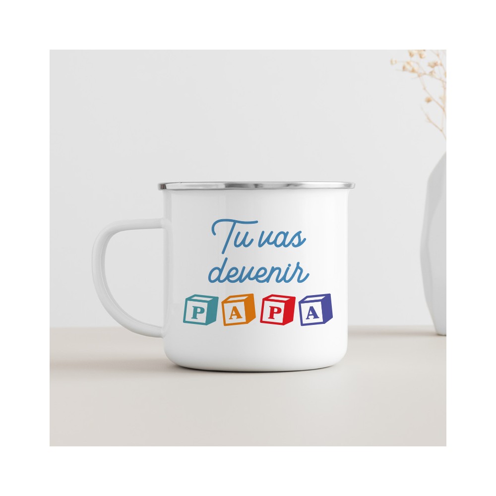 mug émaillé tu vas devenir papa