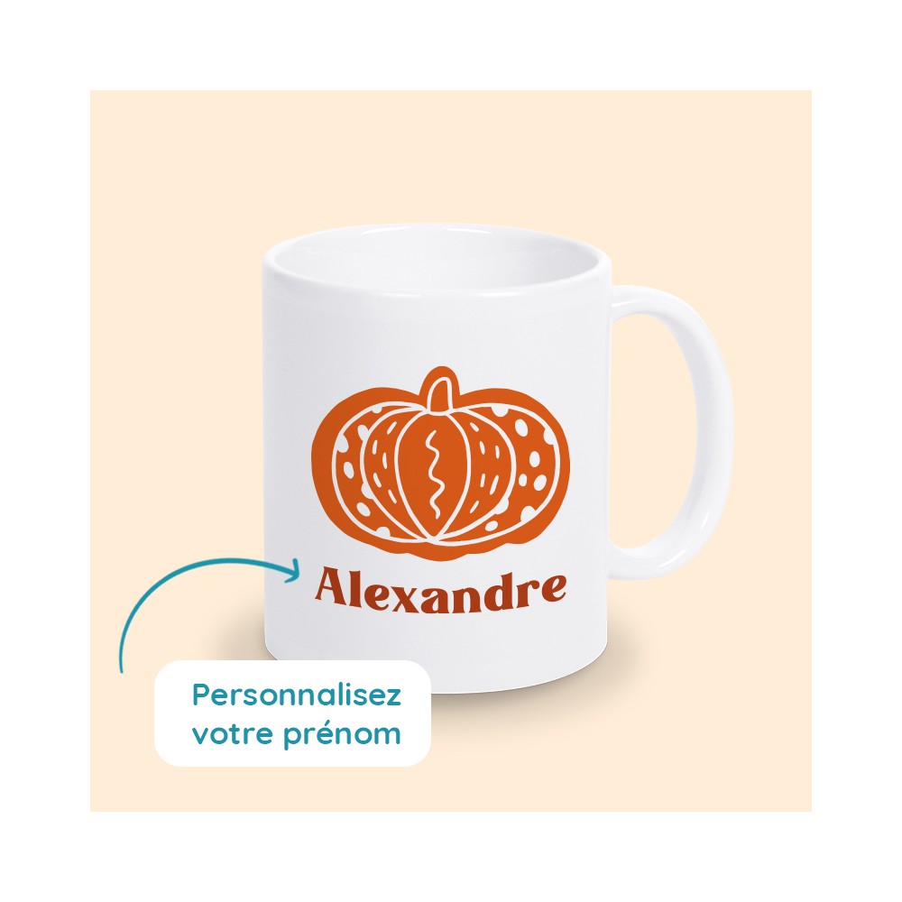 Mug citrouille prénom