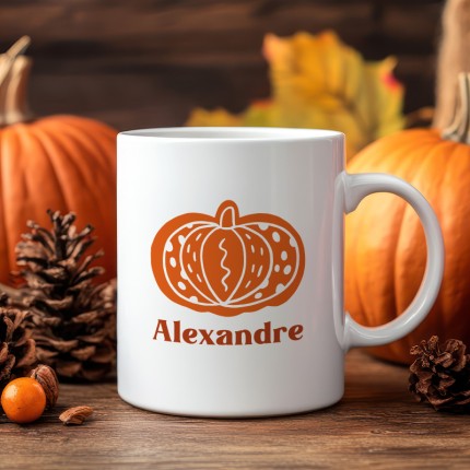 Mug citrouille prénom