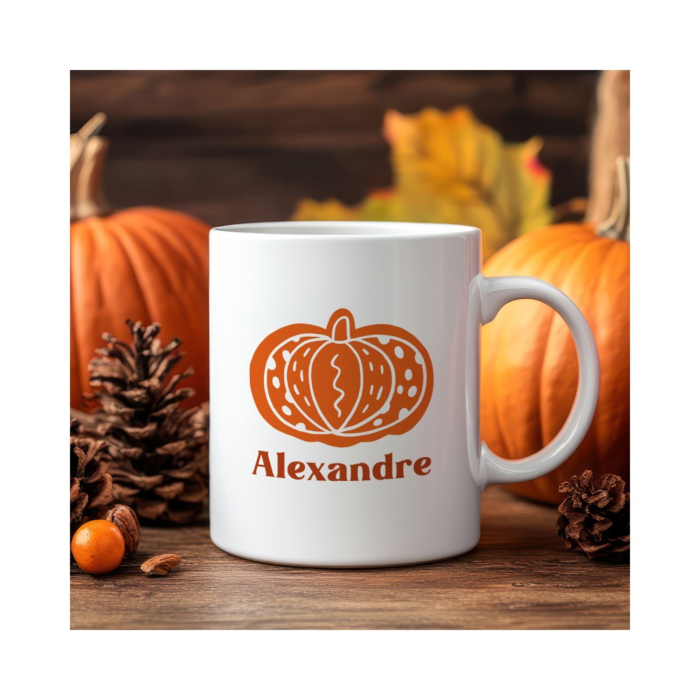 Mug citrouille prénom