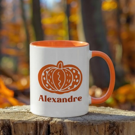 Mug Couleur Citrouille Personnalisé