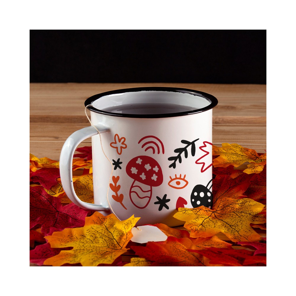mug émaillé citrouilles