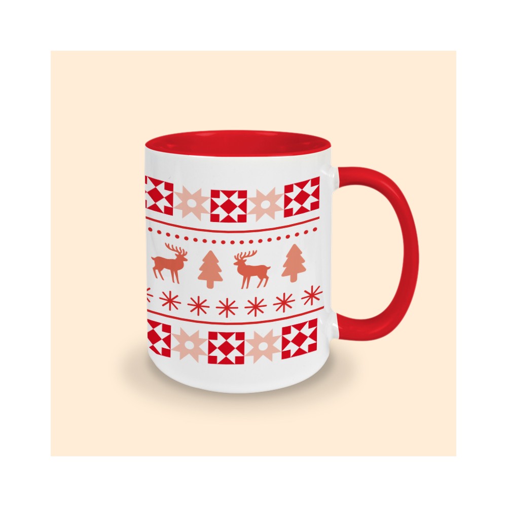 mug rouge motif noël