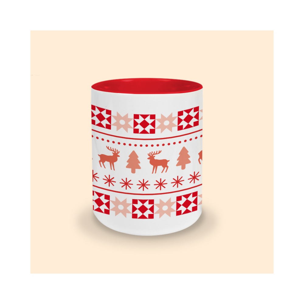 tasse rouge motif noël