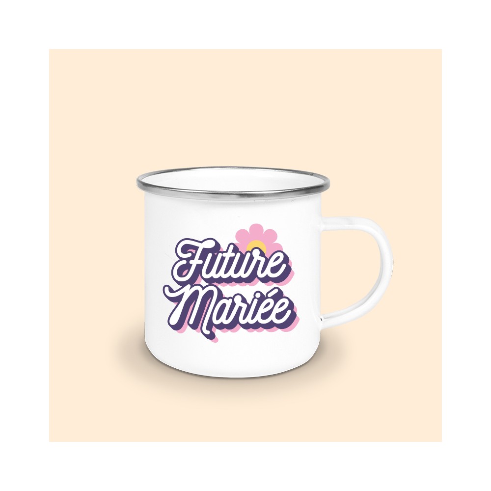 tasse future mariée émaillée