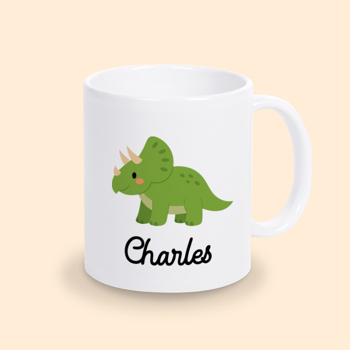 mug dinosaure vert