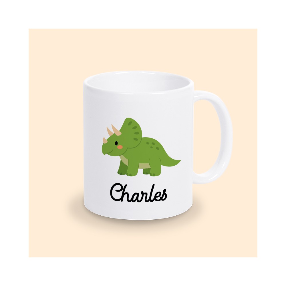 mug dinosaure vert