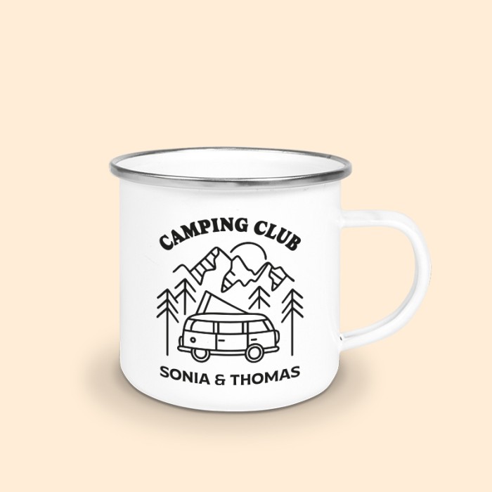 tasse camping émaillée