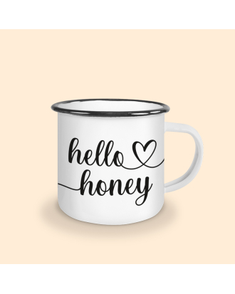 tasse émaillée hello honey