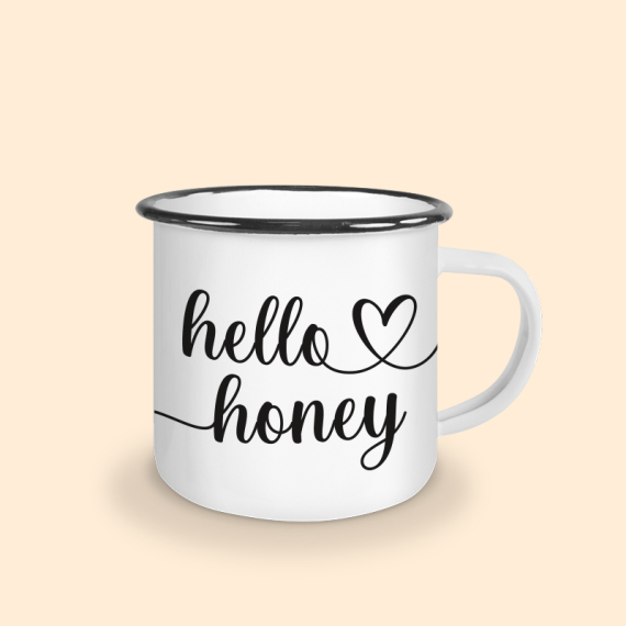 tasse émaillée hello honey