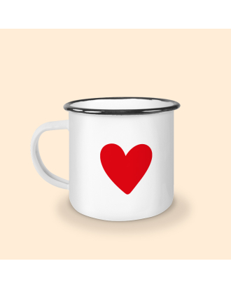 tasse émaillée coeur