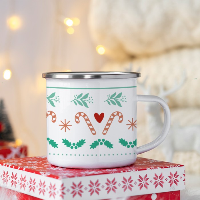 mug émaillé sucre d'orge