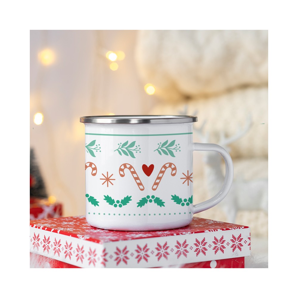 mug émaillé sucre d'orge