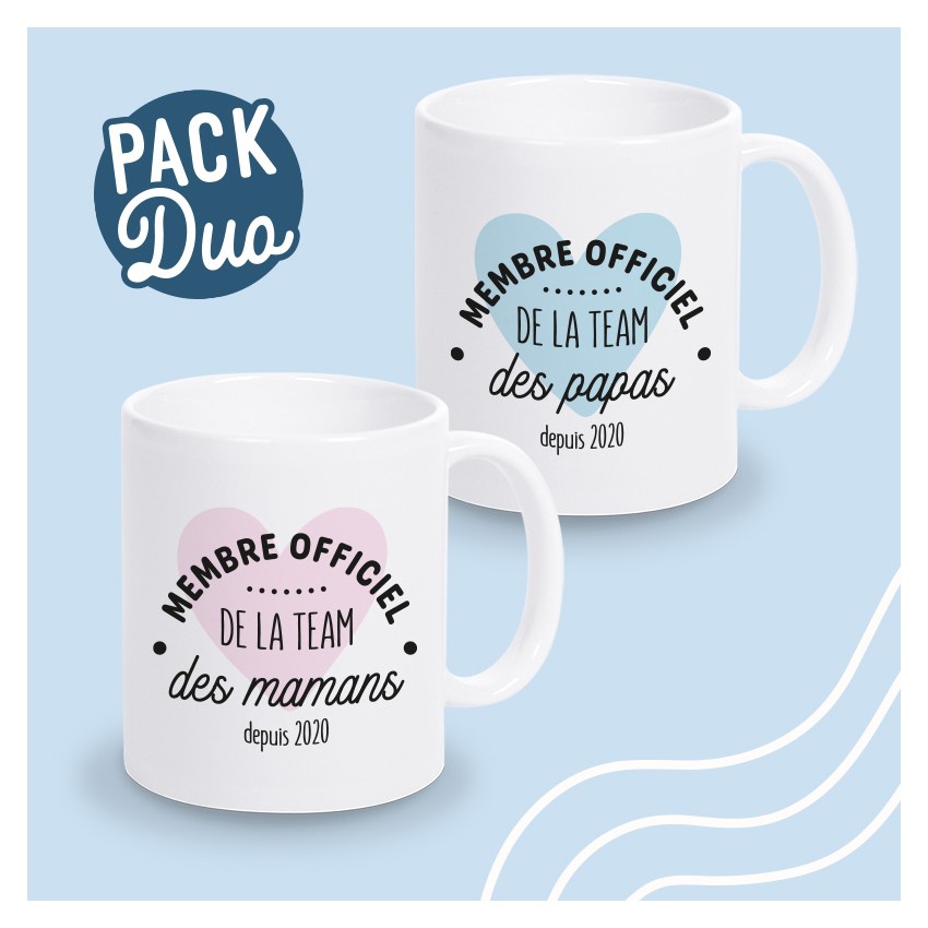 mug duo personnalisé maman papa