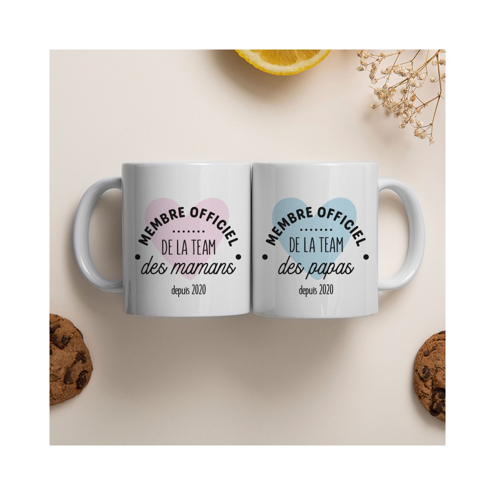 mug duo personnalisé maman papa