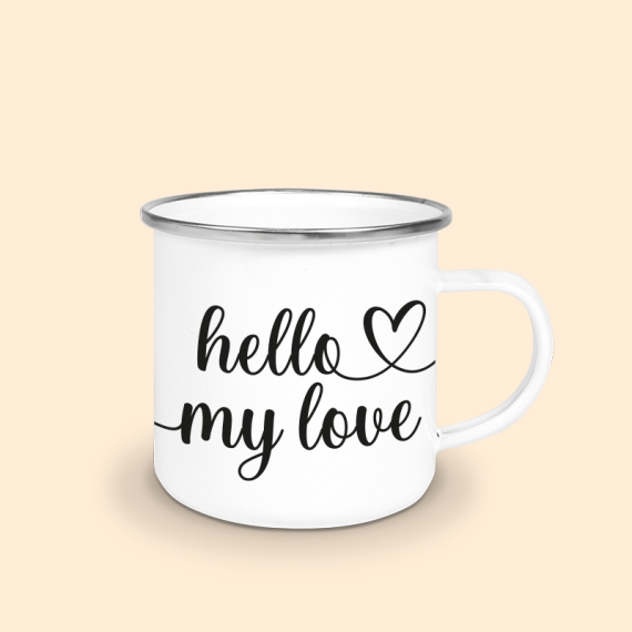 mug émaillé hello my love