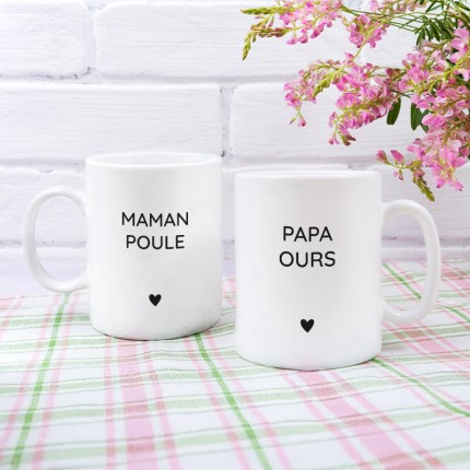 Pack Duo - Mugs Maman Poule & Papa Ours