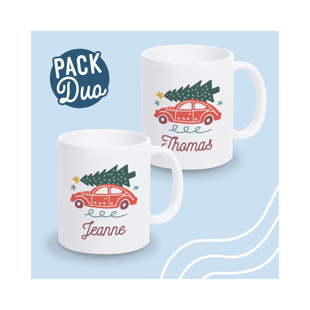 mug duo sapin personnalisé