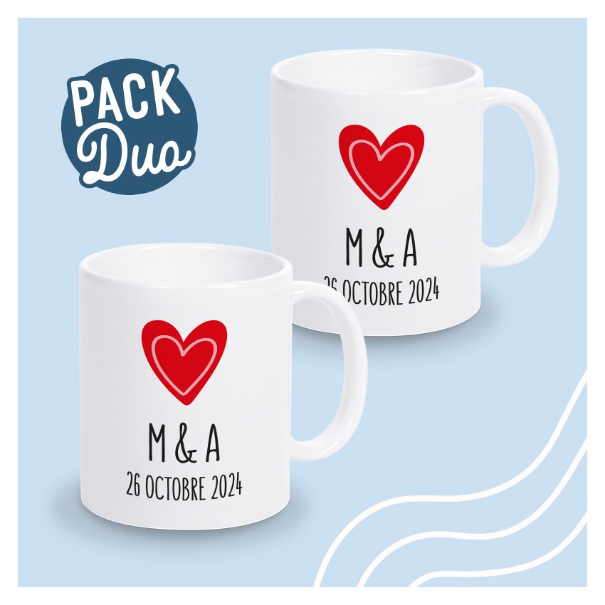mug duo couple personnalisé