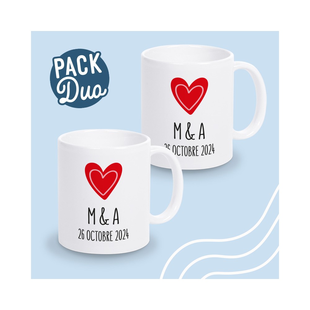 mug duo couple personnalisé
