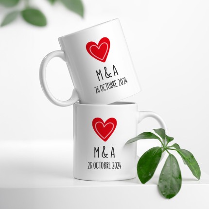 Pack Duo - Mugs Couple Personnalisés