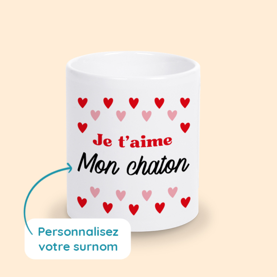 mug je t'aime personnalisé