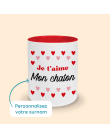 mug rouge je t'aime personnalisé