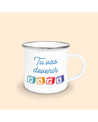 mug émaillé tu vas devenir papa