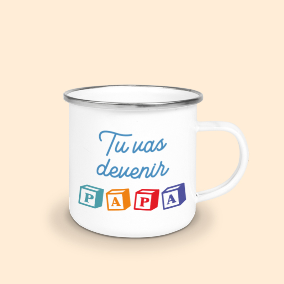 mug émaillé tu vas devenir papa