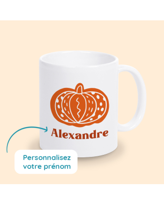 Mug citrouille prénom