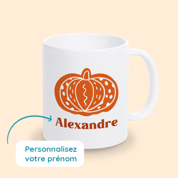 Mug citrouille prénom