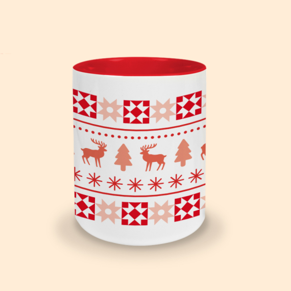 tasse rouge motif noël