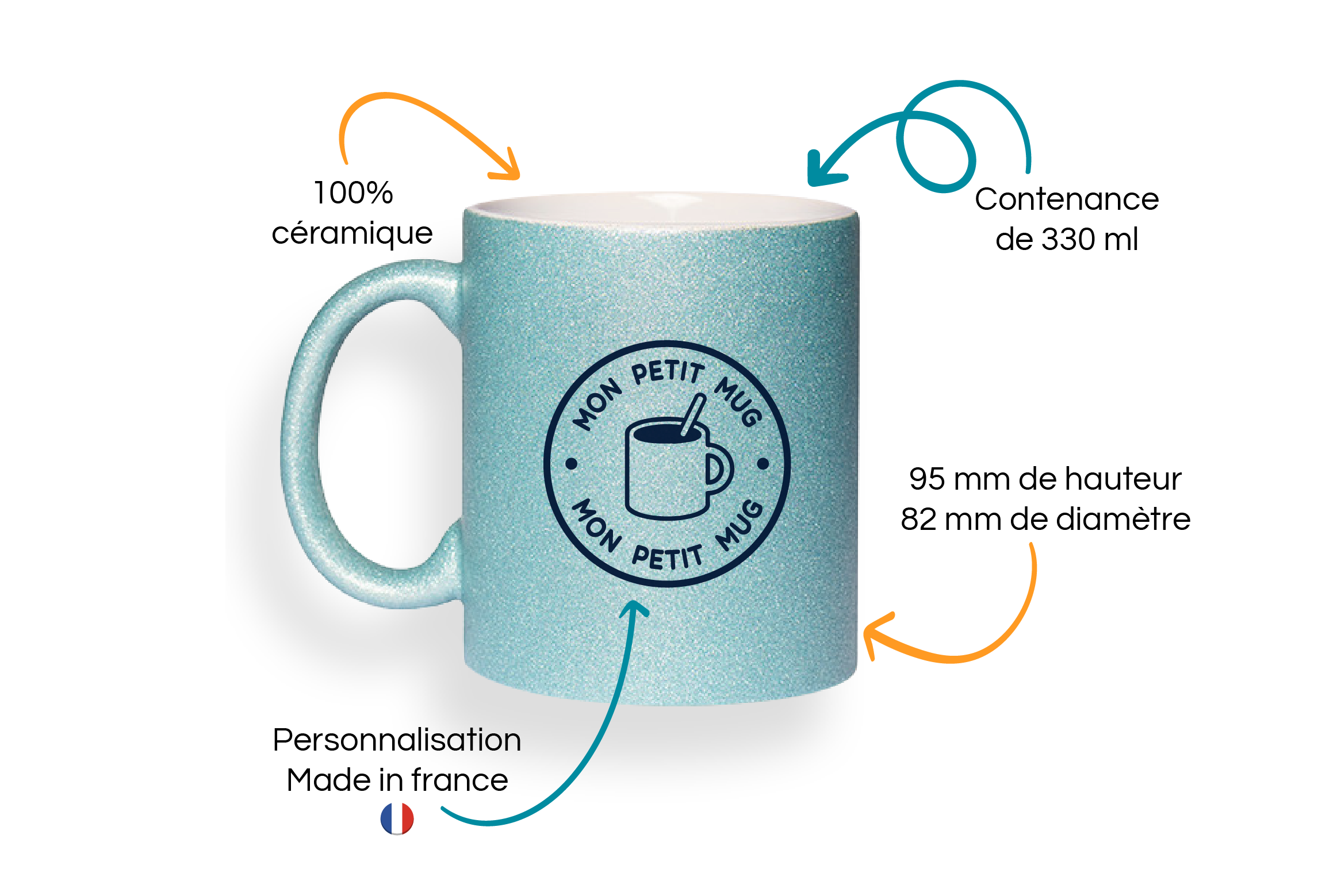 mug paillettes personnalisé
