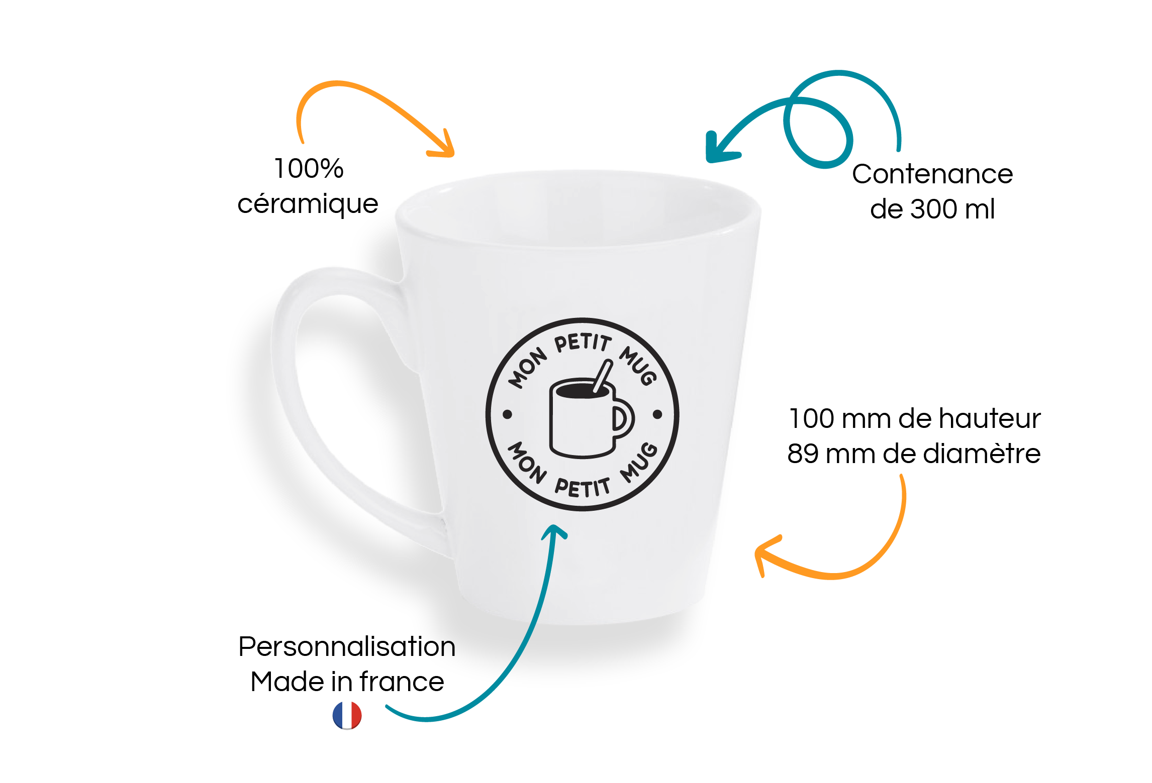 tasse conique personnalisée